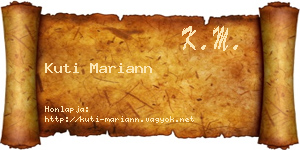 Kuti Mariann névjegykártya
