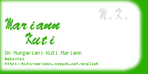 mariann kuti business card